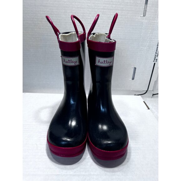 Hatley Kids Rain Boots Black Waterproof girls kids size 12 - Picture 2 of 8